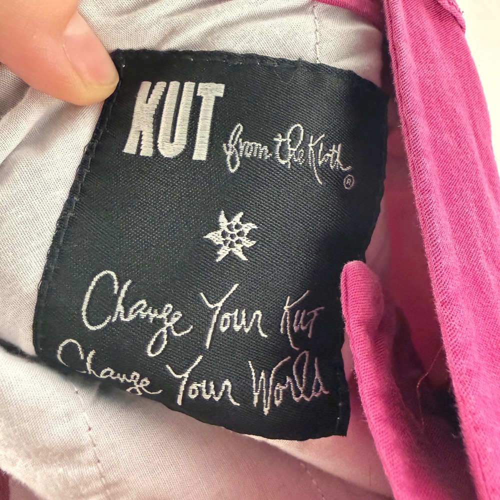Kut from the Kloth Hot Pink Taylor Crop Trouser Pockets Ankle 12 Business Casual - Picture 9 of 11